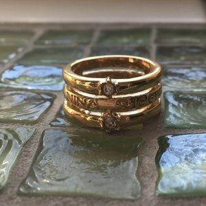 Nina Ricci Three Band Gold Ring Size 6
